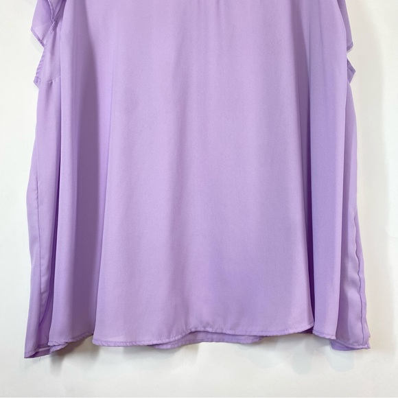 Torrid Light Purple Eyelet Flutter Sleeve V-Neck Blouse Top Size 5 - Picture 3 of 12